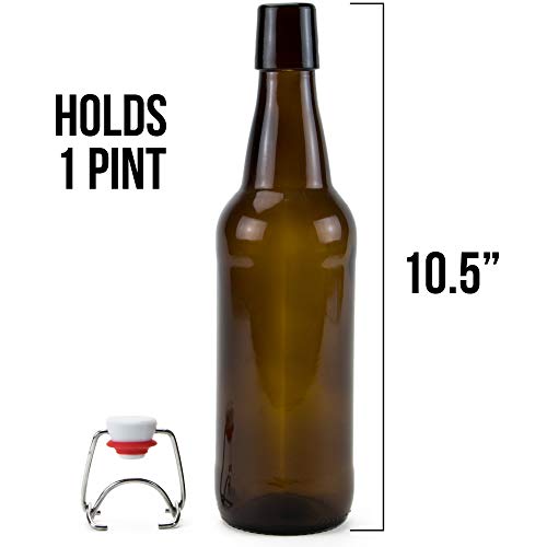16oz Glass Bottles with Swing Top