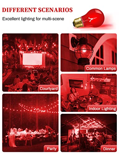 Incandescent Red Light Bulbs | 40 Watts